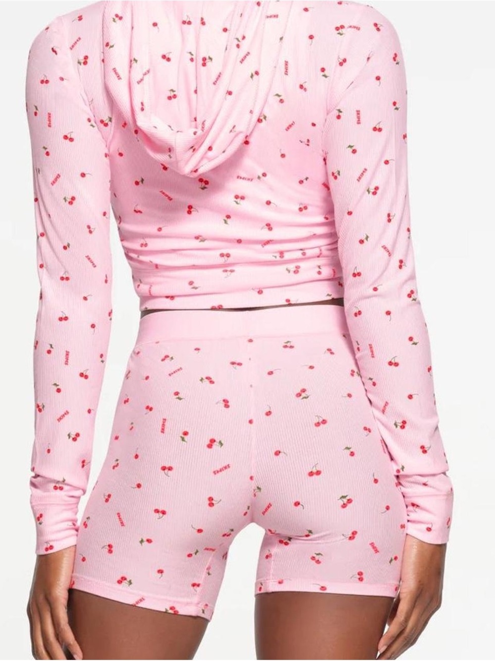 SKIMS Cherry Blossom Print Cropped Hoodie - Picture 3 of 4